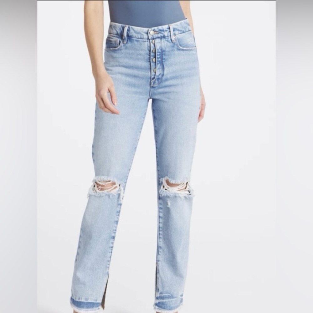 Good American High Rise Light Blue Jeans